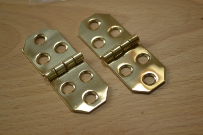 Decorative Polished Brass Hinges (pair)